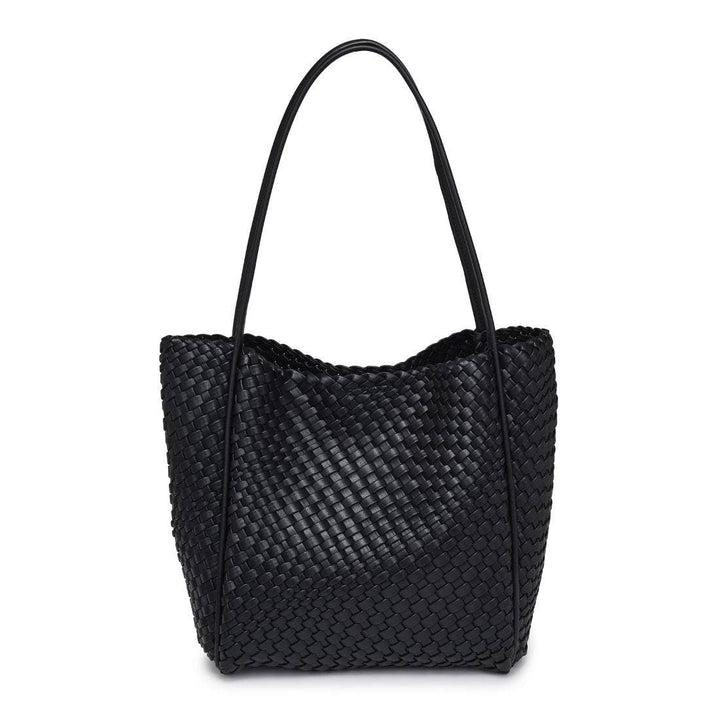 Gladys Woven Tote: Black