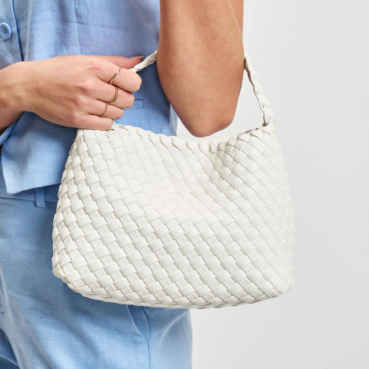 Kaia Woven Crossbody: White