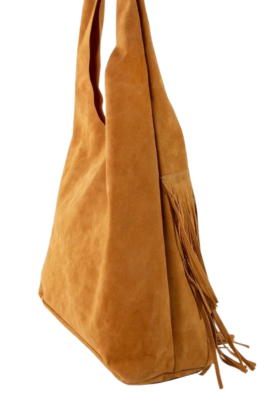 Joanna Fringe Faux Suede Hobo Bag