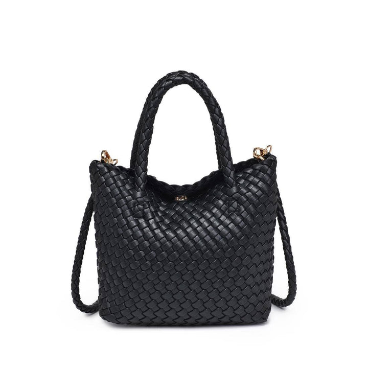 Leanna Woven Crossbody: Black