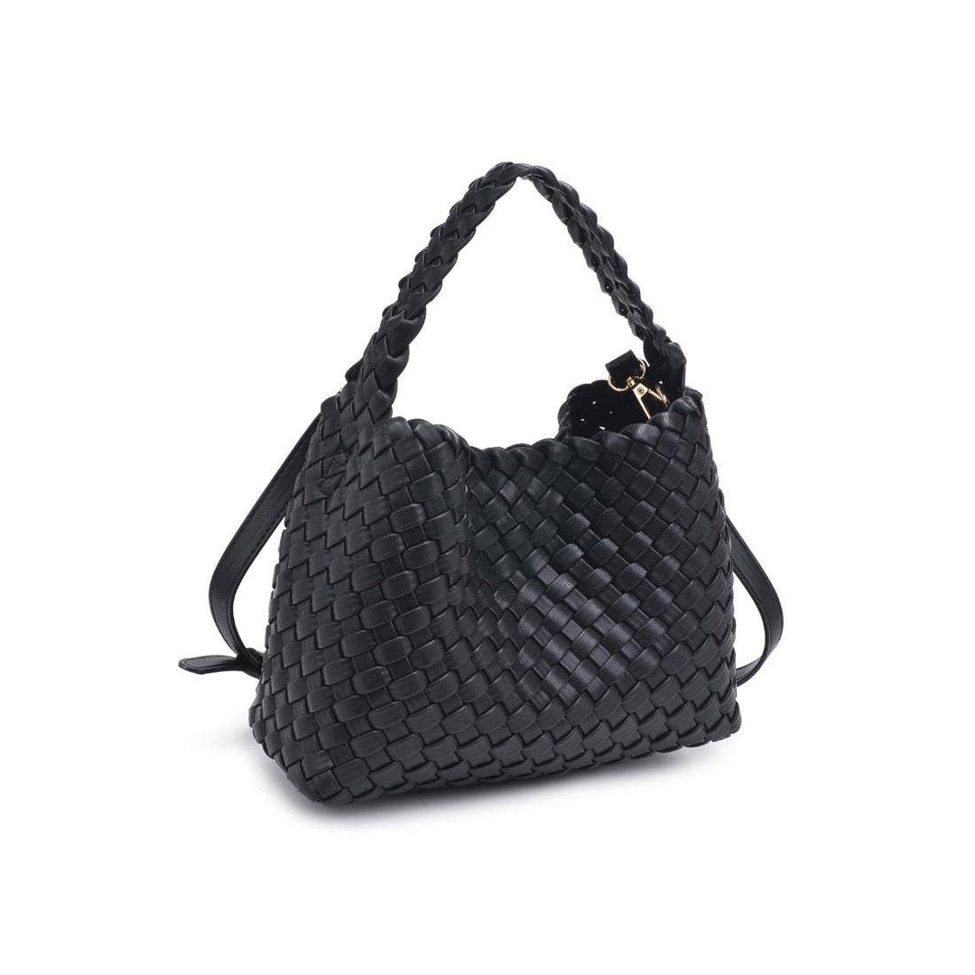 Kaia Woven Crossbody: Black