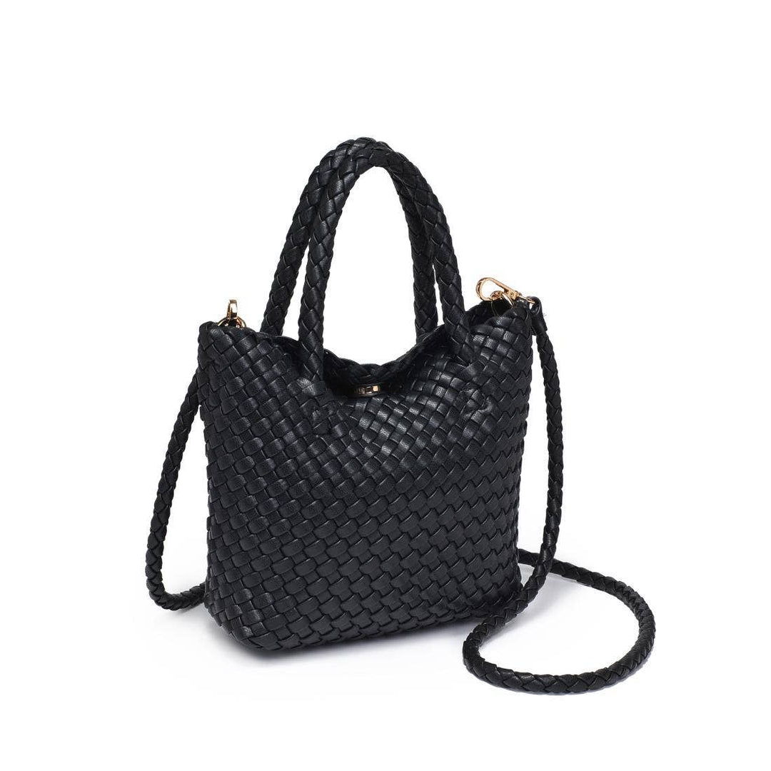 Leanna Woven Crossbody: Black