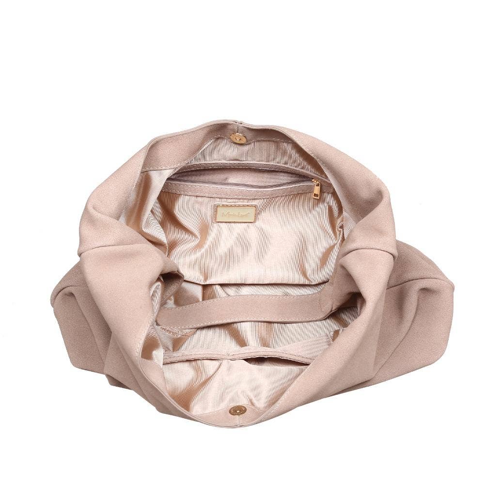 Amber Genuine Suede Leather Hobo: Natural