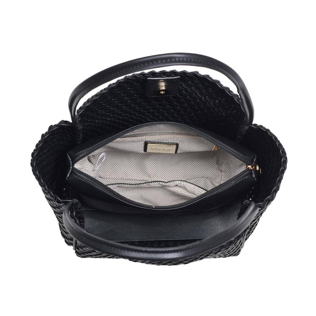 Gladys Woven Tote: Black