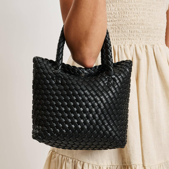 Leanna Woven Crossbody: Black