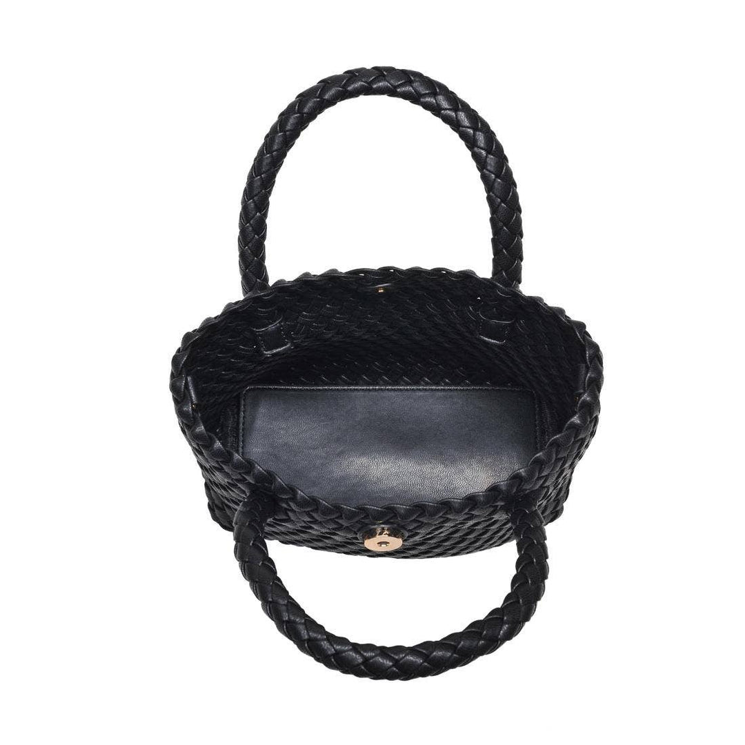 Leanna Woven Crossbody: Black
