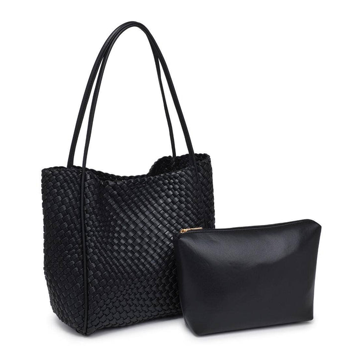 Gladys Woven Tote: Black
