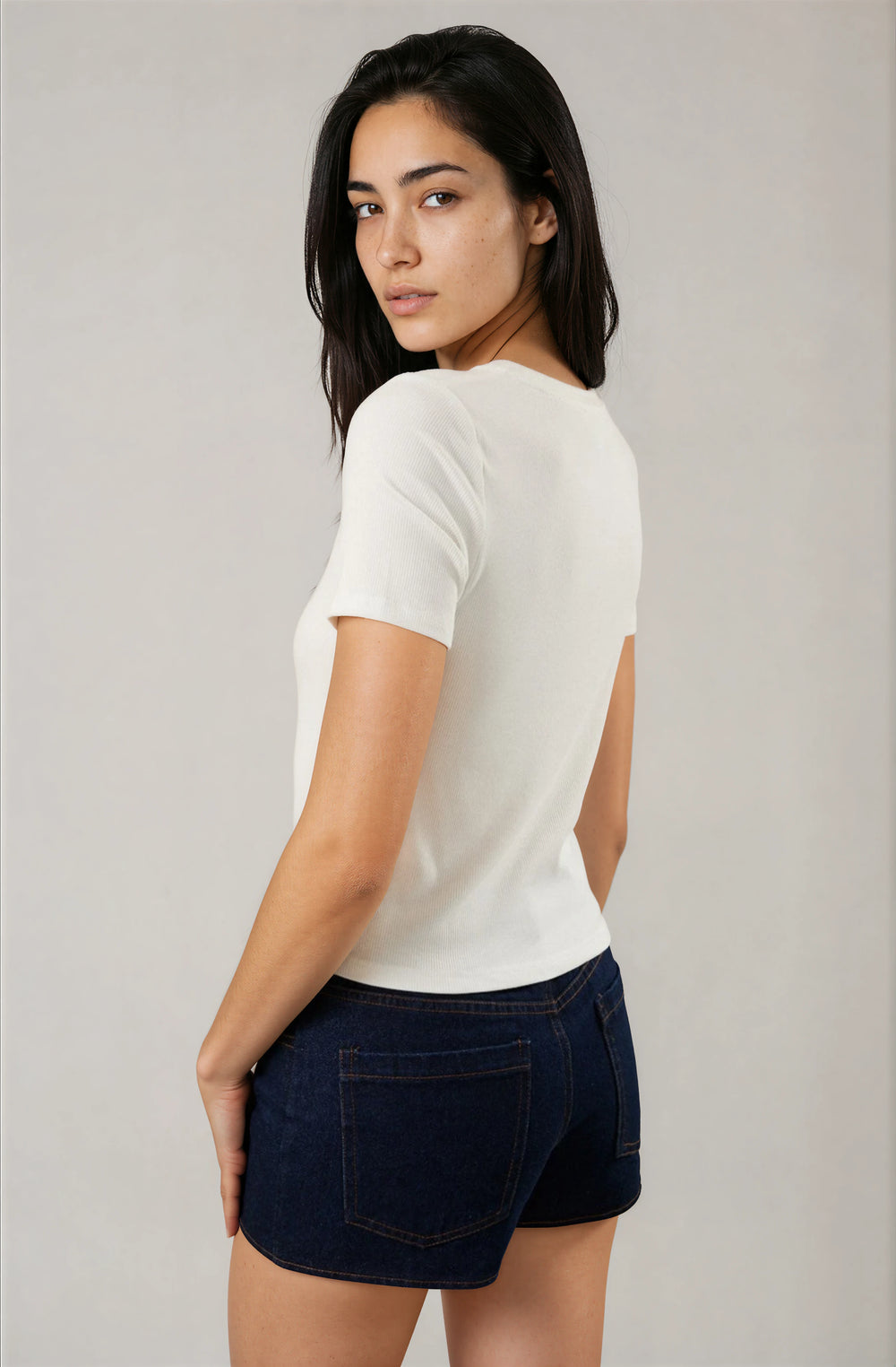 white tee shirt with beaded cocktail design