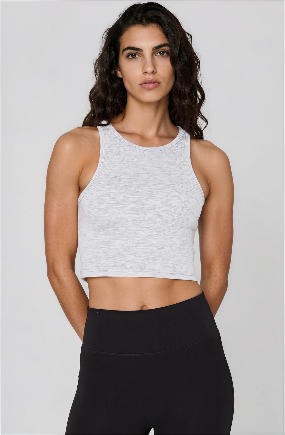 gray cotton cropped tank top