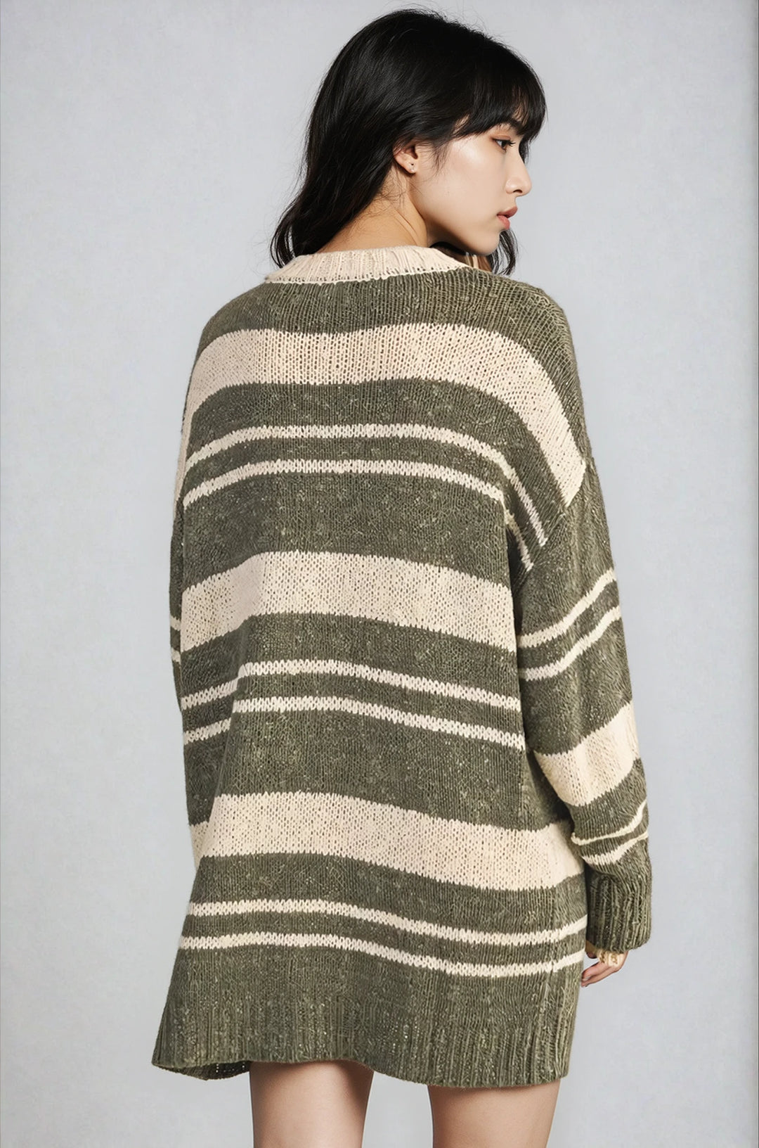 green striped sweater dress Striped Ribbed Maxi Sweater Dress, Salute Stripe Courtyard