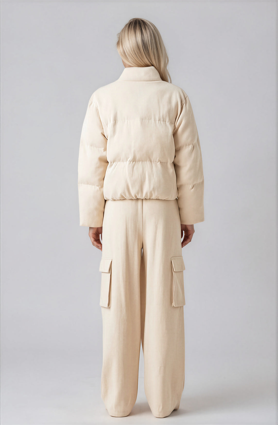 beige puffer coat for winter