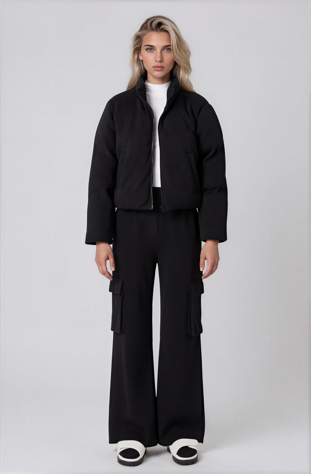 black puffer coat for winter