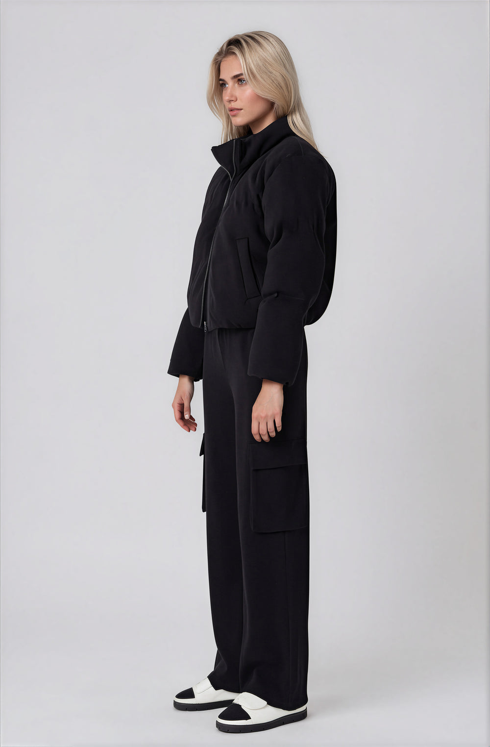 black puffer coat for winter