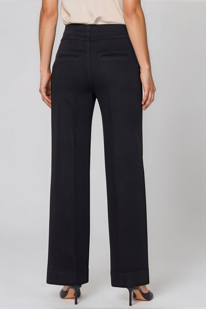 Black cropped flare denim, detail