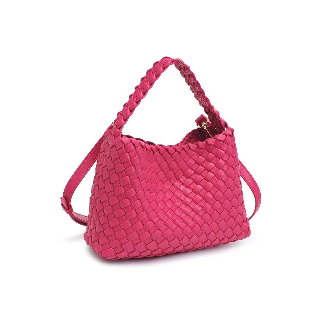 Kaia Woven Crossbody: Fuchsia