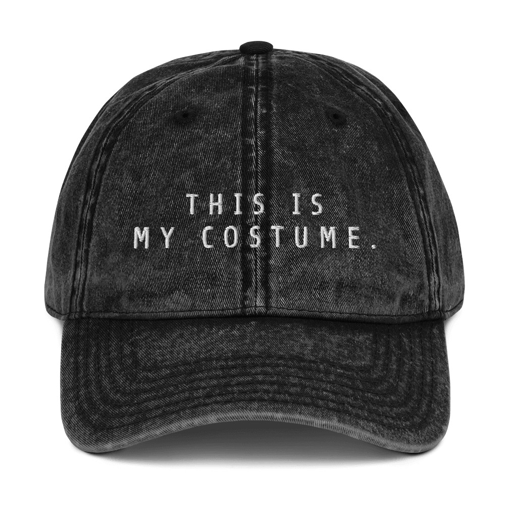 Charcoal This Is My Costume embroidered cotton twill dad hat with adjustable metal clasp strap