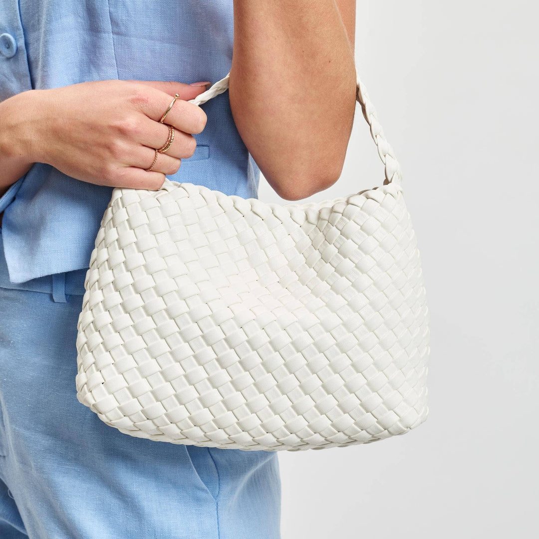 Kaia Woven Crossbody: White