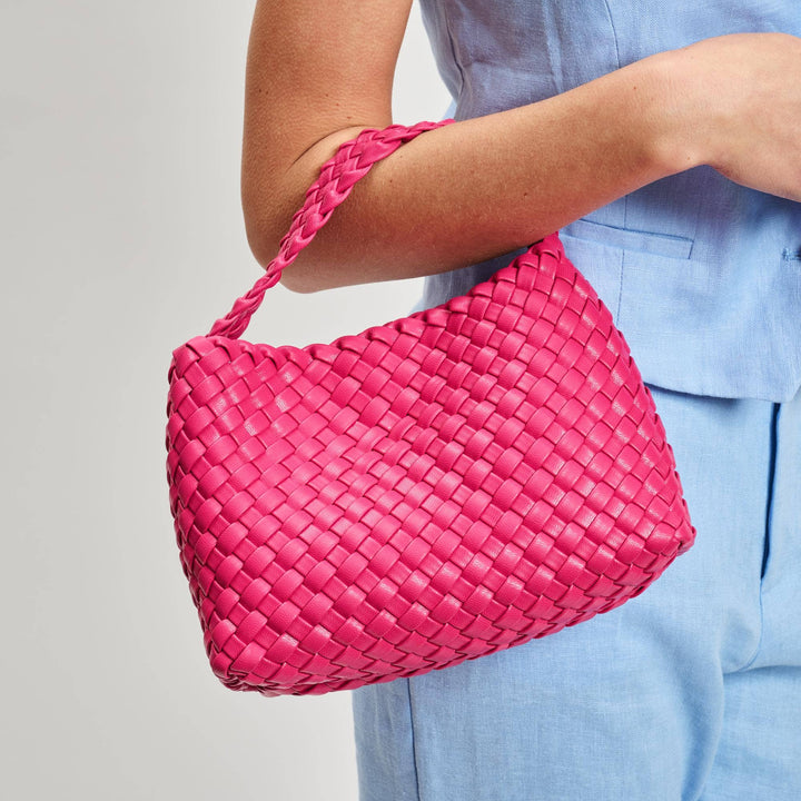 Kaia Woven Crossbody: Fuchsia