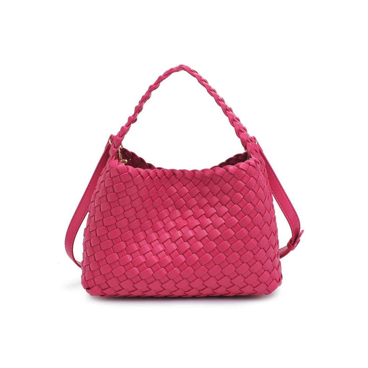 Kaia Woven Crossbody: Fuchsia