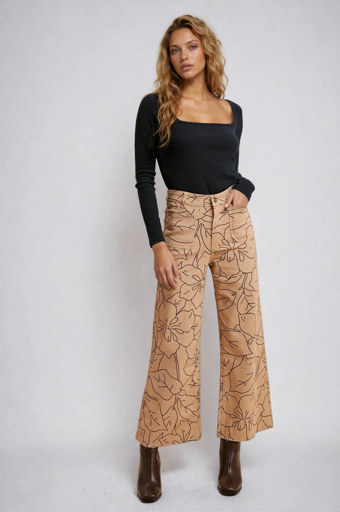 Back view oatmilk knit cardigan coat on model